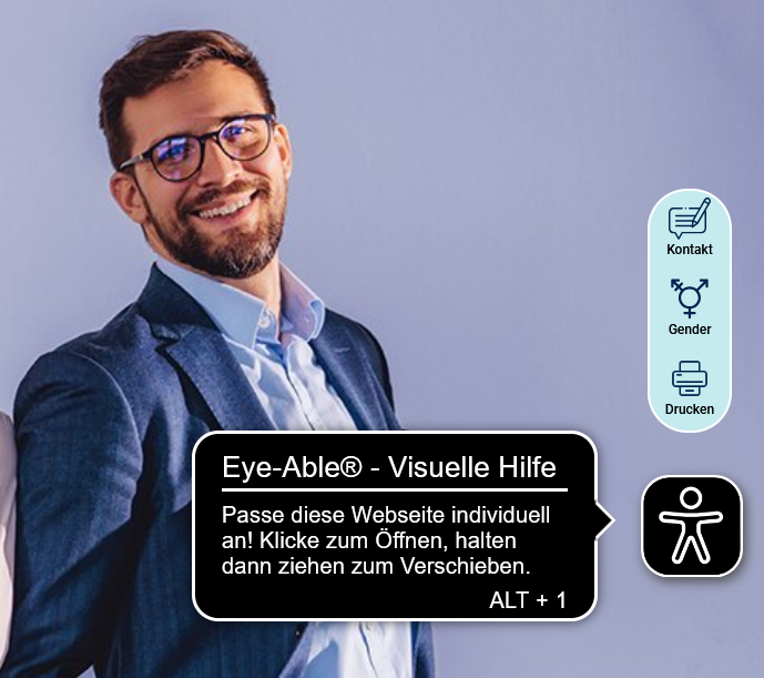 Eye-Able-Bearbeitungsfeld auf der Website