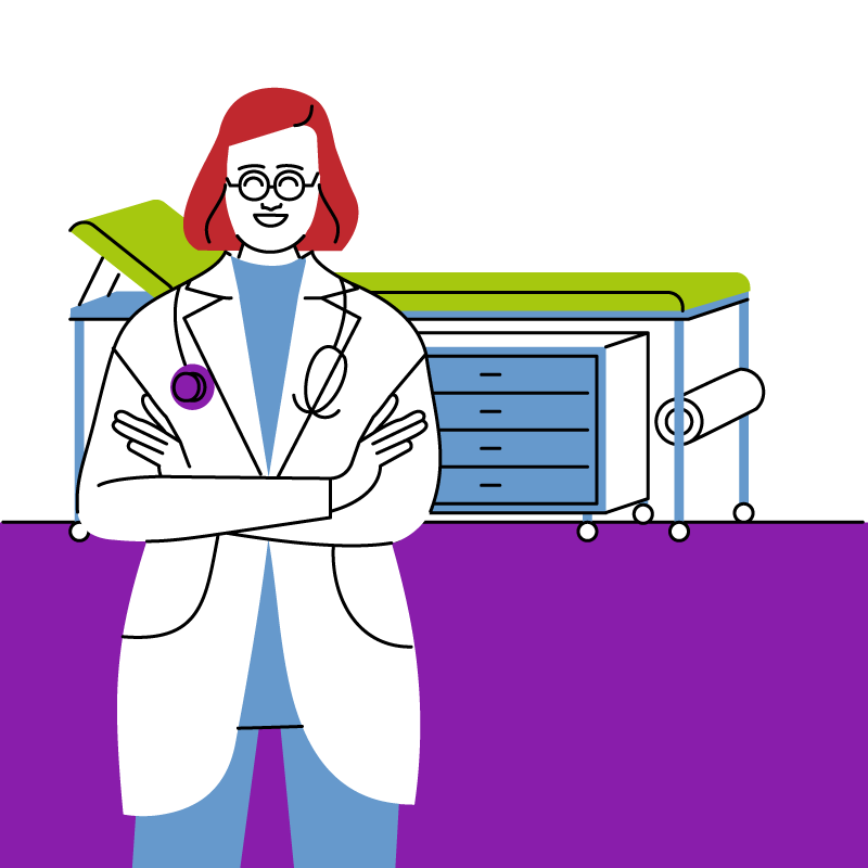 Ärztin in Praxis zur leichten verständlichen Visualisierung für Einfache Sprache