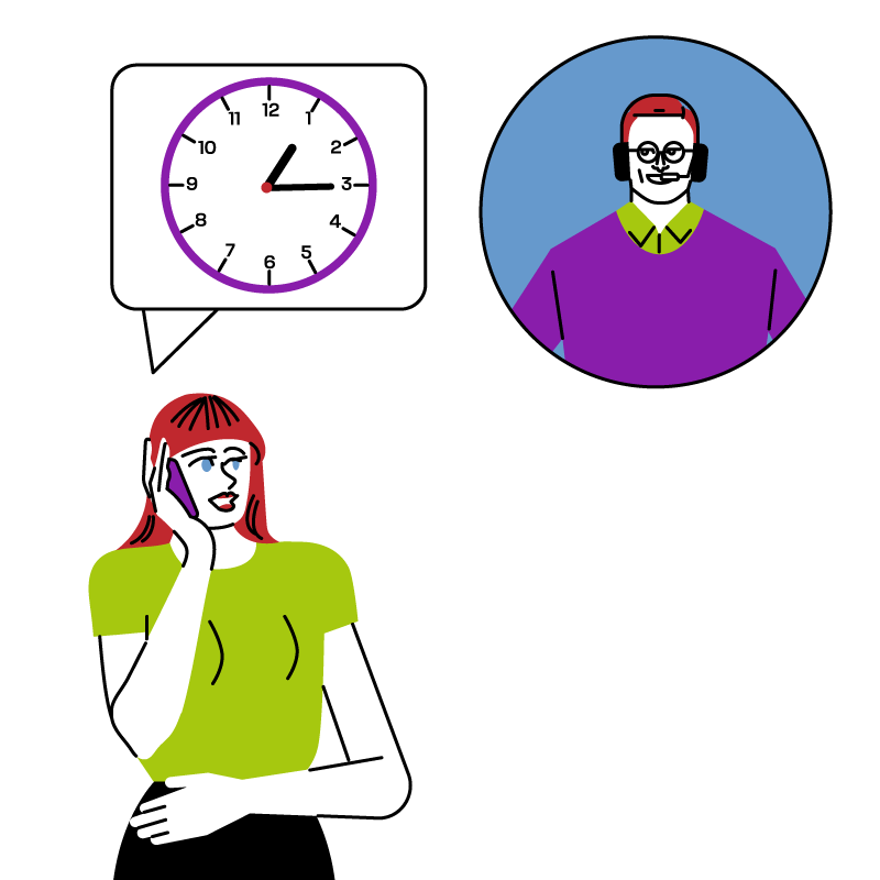 Notfall-Anruf außerhalb der Praxisöffnungszeiten zur leichten verständlichen Visualisierung für Einfache Sprache