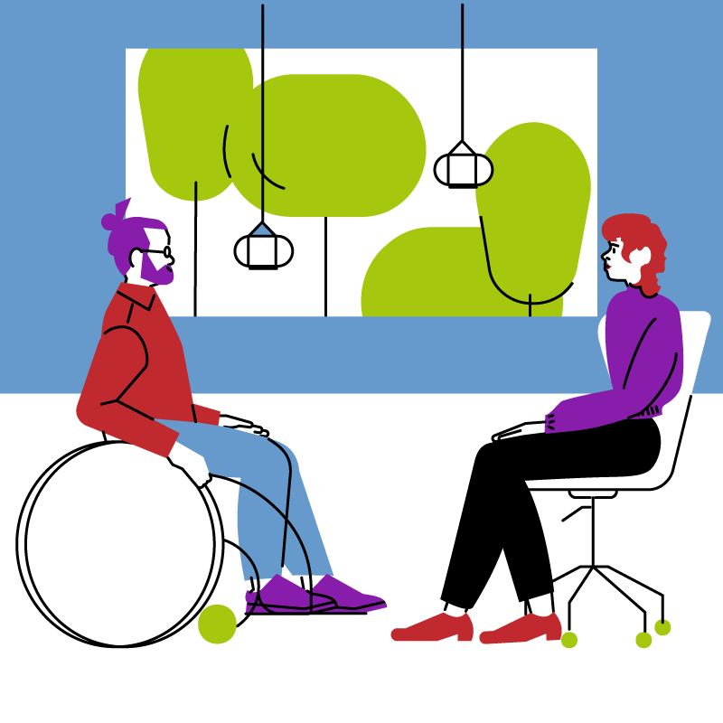 Arzt-Patienten-Gespräch zur leichten verständlichen Visualisierung für Einfache Sprache