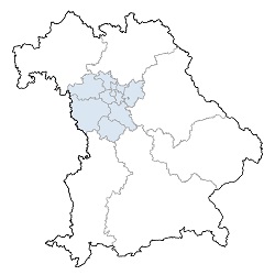 Bayernkarte Mittelfranken Bayernkarte Mittelfranken hervorgehoben