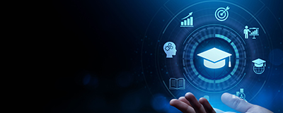 Weiterbildungsförderung Computeranimiertes Bild mit schützender Hand für Wissen