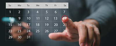 Weiterbildungszeiten planen Digitales Kalenderblatt