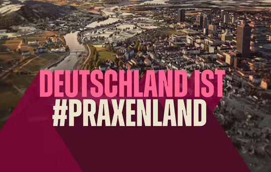 Schriftzug "Deutschland ist #Praxenland"