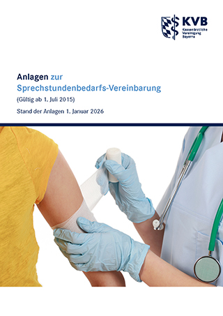 Broschüre "Anlagen zur Sprechstundenbedarfs-Vereinbarung" Titelbild zur Broschüre "Anlagen zur Sprechstundenbedarfs-Vereinbarung"